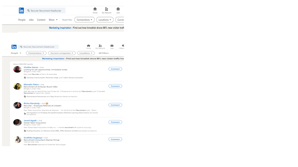 Connect with Head Hunters in LinkedIn