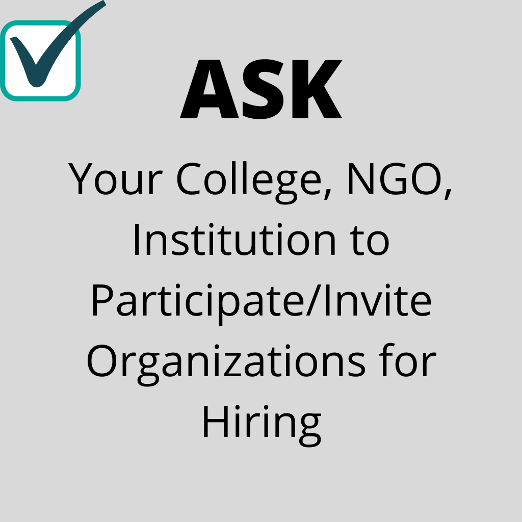 Ask Your College, Institutions, NGO to Call Organizations for PwD Hiring